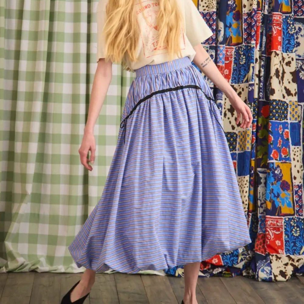 Hunter Bell Allegra Skirt Marfa Stripe Bubble Hem 6
